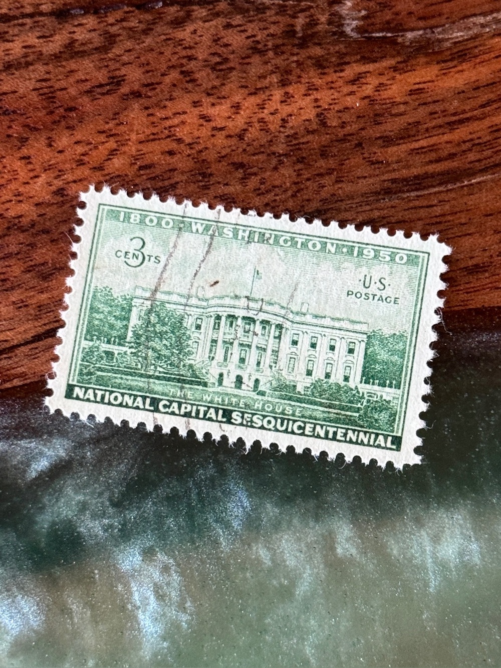 1950 - 3c National Capital Sesquicentennial, White House, Vintage Postage Stamp